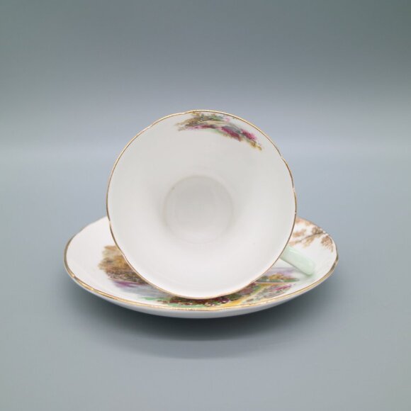 Shelley Heather Cup and Saucer New Cambridge Landscape 1940s | Pattern 13419 - Picture 3 of 7
